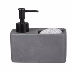 WENKO 54669100 Distributeur de savon 0,15 L Noir, Gris