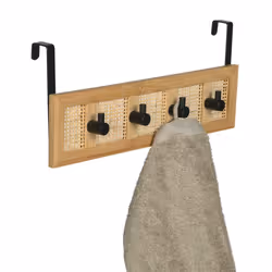 WENKO Allegre Support de serviette Noir, Bois
