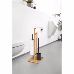 WENKO Rivalta Allegre Colonne Noir, Acier inoxydable, Bois