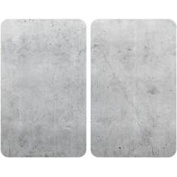 Protection plaque de cuisson Universal Béton Wenko couvre plaque de cuisson en verre effet béton, Lot de 2, verre trempé, 30x52 cm, multicolore