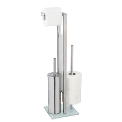 Kit daccessoires pour WC - Wenko - Rivalta - Inox argenté - 3 en 1 - H 70 cm