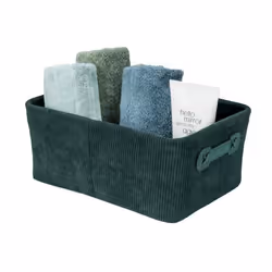 WENKO Panier de Rangement en Velours ALENA Boîte Rangement pour la Maison Chambre Dressing Salle de Bain 276 x 12 x 20cm