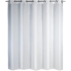 Wenko - Rideau de douche Comfort Flex blanc 180 x 200 cm lavable imperméable en polyester recyclable sans plomb anti-moisissure avec intégrée