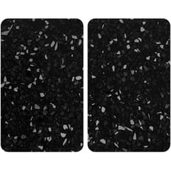 Lot de 2 protections de plaque de cuisson en verre trempé 'Terrazzo' - Noir - l 52 x l 30 cm - Livraison gratuite