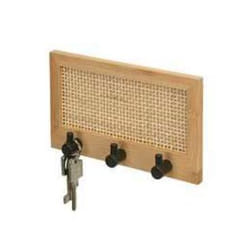 WENKO 25615100 crochet pour rangement à usage domestique Intérieure Crochet universel Bambou, Noir 1 pièce(s)