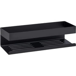 Étagère murale - WENKO - Genova - Inox laqué noir - Fixation sans perçage - 30 x 8 x 105 cm