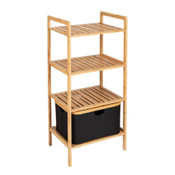 WENKO 50779100 étagères Étagère Autonome Bambou, Polyester Bambou, Noir