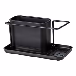 WENKO Organisateur d'évier Orio Noir Pot amovible en inox