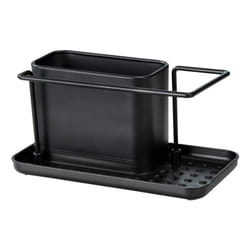 WENKO Organisateur d'évier Orio Noir Pot amovible en inox