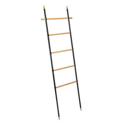 Serviteurs et porte-serviettes - Wenko - Echelle à serviettes avec crochets Loft - Beige/Noir - L 435 x H 162 cm