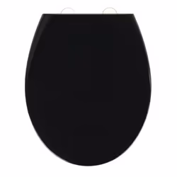 Abattant WC - WENKO - Noir - Duroplast antibactérien - Easy-Close - Fixation réglable