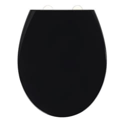 Abattant WC - WENKO - Noir - Duroplast antibactérien - Easy-Close - Fixation réglable