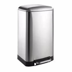 WENKO 21769100, 30 L, Carré, Polypropylène (PP), Acier inoxydable, Noir, Acier inoxydable, Pédale, Polypropylène