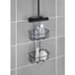 WENKO Étagère de Douche MILO Noir Panier de Douche Sans Perçage à Suspendre  2 Niveaux  Acier Inoxydable  Noir  25x55x14 cm