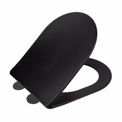 WENKO Abattant WC ultra Fin GALATI  Duroplast anti-bactérien  Fermeture Douce  Déclipsable Fixation facile  Noir  36x46 cm