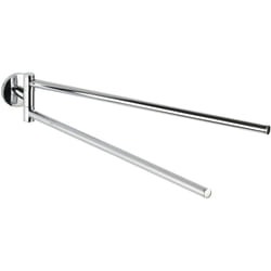 Wenko - Porte Serviette Mural Salle de Bain Cuba, 2 barres porte serviette rotatives, Zinc, 60x5x13.5 cm, Brillant