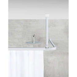 WENKO Support de Tringle Plafond ERA  Barre de Fixation Stabilisateur pour Rail de Rideau de Douche ERA  Aluminium  Chromé