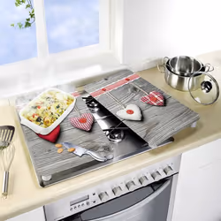 WENKO Coeur planche à découper pour cuisine Rectangulaire Verre, Plastique Multicolore