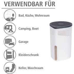 Déshumidificateur Wenko Drop Blanc 1000 g pour pièces 80 m³ absorbant l'humidité chimique avec calcium chlorure lutte contre l'humidité réduit