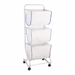 WENKO 62080100 panier à linge Rectangulaire Coton, Métal, Polyester Blanc