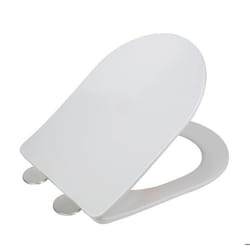 WENKO Abattant WC ultra Fin GALATI  Duroplast anti-bactérien  Fermeture Douce  Déclipsable Fixation facile  Blanc  36x46 cm