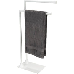 Double porte-serviettes hella Wenko Double Barre pour Vêtements et Serviettes,accessoires rangement, Acier laqué, 43,5x78,5x20cm, Blanc mat