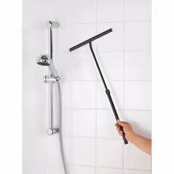 WENKO Raclette de Douche Télescopique Nettoyage Sans Traces pour Vitre et Carrelage Raclette Salle de Bain Noir 26x37-59 c ...
