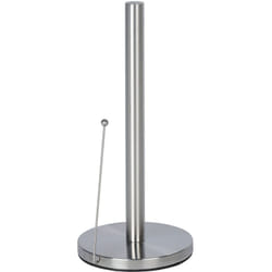 Porte Sopalin Clayton, Porte Essuie Tout vertical avec barre de maintien, acier inox, ø 15x33 cm, argent mat - Wenko