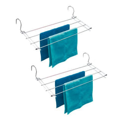 WENKO Étendoir à Linge Radiateur Balcon Baignoire  Lot de 2 Séchoir Pliable  Longueur Étendage 240m  Chromé  57x75x23 cm