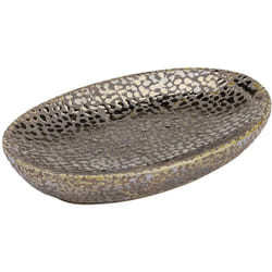 WENKO Porte savon céramique, Porte Savon Marrakesh, Céramique avec vernis brillant, 13,6x2x9,9 cm, Marron