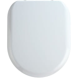 WENKO Abattant WC avec frein de chute Santana, abattant WC fixation inox, Duroplast antibactérien, 37x44 cm, Blanc