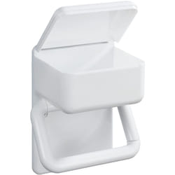 Porte papier toilette mural wc 2en1, dérouleur papier toilette et boite de rangement, plastique, 16x20x11 cm, blanc - Wenko
