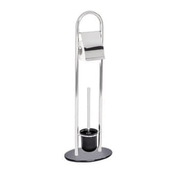 WENKO 21731100 distributeur de papier hygiénique Colonne Noir, Acier inoxydable