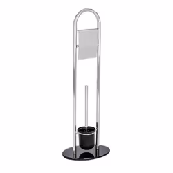 WENKO 21731100 distributeur de papier hygiénique Colonne Noir, Acier inoxydable