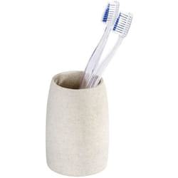 WENKO Gobelet Salle de Bain Porte Brosse à Dent Goa  Polyrésine Ø 74x105 cm Beige