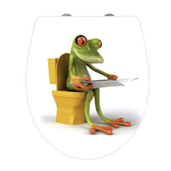 WENKO 21758100 siège de toilette Abattant rigide Acrylique, Duroplast Vert, Blanc, Jaune