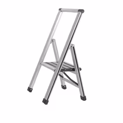 WENKO Escabeau pliant design en aluminium, 150 kg, 3,2 kg, 35 cm, 71 cm, 43,5 cm, 5,5 cm