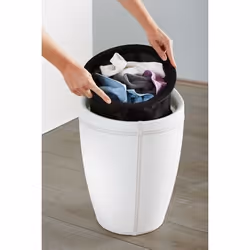 WENKO 21773100 panier à linge 20 L Rond Acrylonitrile-Butadiène-Styrène (ABS), Polyester Blanc