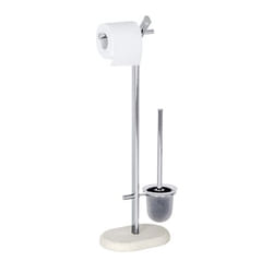 WENKO 21733100 distributeur de papier hygiénique Colonne Beige, Chrome