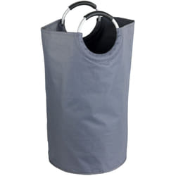 Wenko - Panier à linge Souple Jumbo Poignées de transport en alu softgrip, Capacité 69L, Polyester résistant de haute qualité, 38 x 72 cm, Anthracite