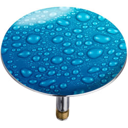 Wenko - Bouchon d'évier Pluggy® xxl, Bonde de lavabo, Waterdrop, Laiton, ø 7,5 x 6 cm, Bleu
