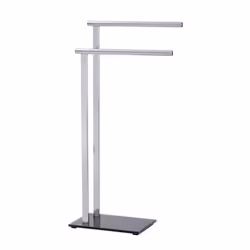 Porte-serviettes - WENKO - Lava - Acier inox - Verre trempé - 2 barres
