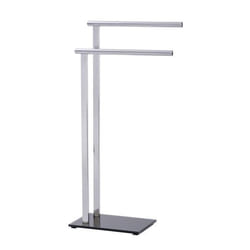 Porte-serviettes - WENKO - Lava - Acier inox - Verre trempé - 2 barres