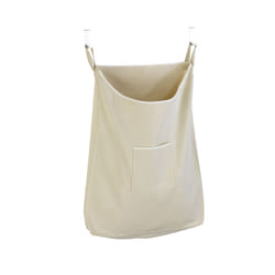 WENKO Canguro panier à linge 65 L Coton, Acier inoxydable Beige, Argent