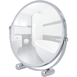 Miroir grossissant x5 Mera, miroir maquillage grossissant à poser Ø17 cm, Acier, 19x19x4 cm, Chromé - Wenko