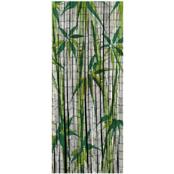 Rideau de porte motif "Plantes de bambou" WENKO, Fabriqué à la main, Rideau anti-mouches, Protection anti insectes, Brise vue, Echeveaux de bambou,