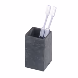 WENKO Slate Rock, Anthracite, Monochromatique, Polyrésine, Unique, Ensemble d'accessoires pour salle de bain, Carré