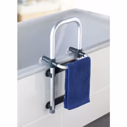 La main courante de la baignoire Secura, argent, aluminium, WENKO est recommandée pour les personnes ayant des problèmes de c ...