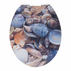WENKO Sea Shell, Allongé, Abattant souple, Multicolore, Panneaux MDF, 3,52 kg, 36,5 cm