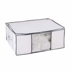 WENKO Boîte de rangement vacuum Soft Box L, Transparent, Blanc, Rectangulaire, Polyéthylène, Polypropylène (PP), Intérieure,  ...